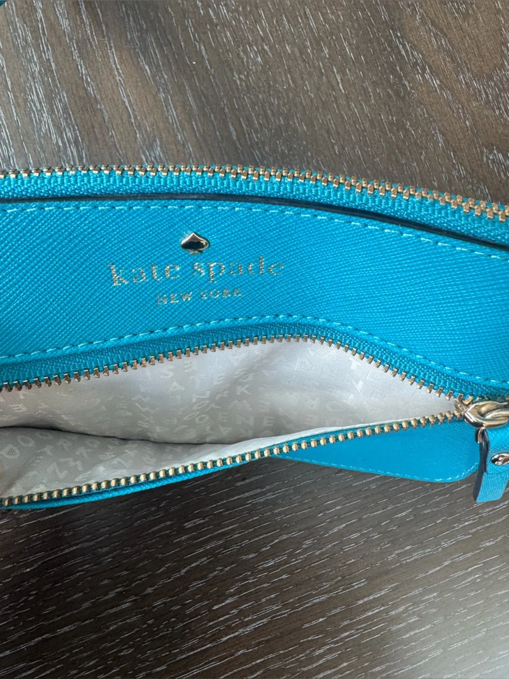 Kate Spade Mikas Pond Blue Leather Wristlet
